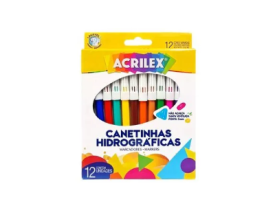 Canetinhas Hidrográficas C/12 Cores Acrilex