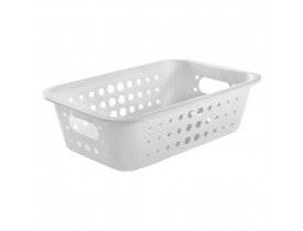 Cesta Organizadora Baixa Ou Martiplast MD 29x19,5x8,5cm Branca CO420