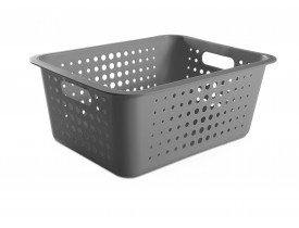 Cesta Organizadora Ou Martiplast GD 41x31x16,5cm Chumbo