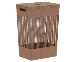 Cesto De Roupas Ou 49L Com Tampa Linha Grid