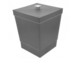 Lixeira com Tampa Cinza 20X20X26cm Stolf