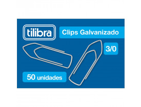 Clips 3/0 Galvanizado com 50 unidades Tilibra