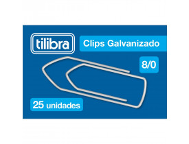 Clips 8/0 Galvanizado com 25 unidades Tilibra