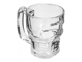 Caneca de Vidro para Chopp e Cerveja 365ml Caveira Rock Style Lyor