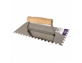 Desempenadeira de Aço Dentada com Cabo de Madeira Conex