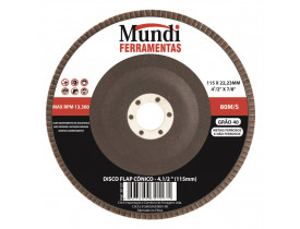 Disco Flap Cônico 4.1/2'' Grão 80 Mundi Ferramentas