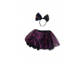 Kit Saia c/ Tiara Laço Halloween | ModaMix