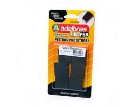 Protetor Feltro Adesivo Quadrado 12 Peças Adelbras