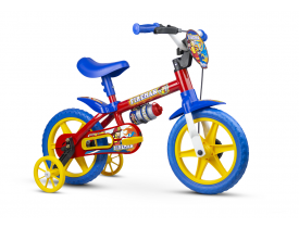 Bicicleta Infantil Aro 12 Fireman Vermelha e Azul Nathor