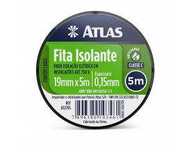 Fita Isolante 19mmX5 metros Preto Atlas