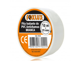 Fita Isolante de PVC Antichamas 19mmX10 metros Branco Foxlux