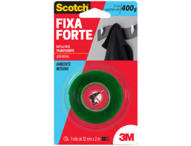 Fita Dupla Face Fixa Forte Transparente 12mm X 2 metros 3M