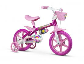 Bicicleta Infantil Flower Nathor Aro 12 Rosa