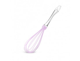 Fouet Batedor de Claras Silicone Rosa Plasvale