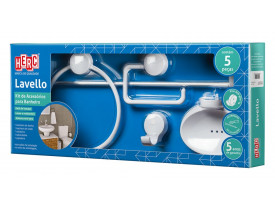 Kit de Acessórios para Banheiro 5 Peças Lavello Branco Herc