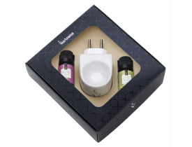 Kit Presente Aromatizador Elétrico Origjnal Capim Limão e Lavanda Francesa Via Aroma