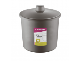Lixeira Multiuso com Tampa 6 litros Cinza Primafer