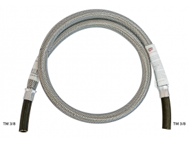 Mangueira Nitrílica com Trama de Aço Inox Ponta/Ponta 3/8x2000mm Maqenge