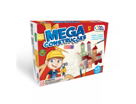 Jogo Mega Construções 45 Peças de Madeira Pais e Filhos