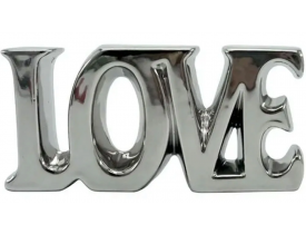 Palavra Love Decorativa Prateada Lyor