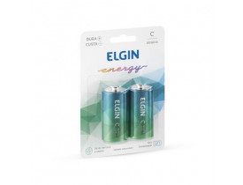 Pilha Média Alcalina tipo C com 2 pilhas 1,5v Elgin