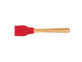 Pincel de Silicone e Bamboo Mor 25x5x2cm Vermelho 8561