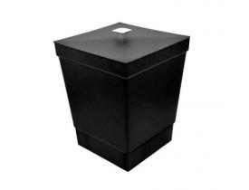 Lixeira com Tampa Preta 20X20X26cm Stolf