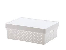 Cesto Organizador c/ Tampa Quadratta Paramount 39x29x14cm