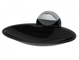 Saboneteira Lavello para Parede Preto/Cromado Herc