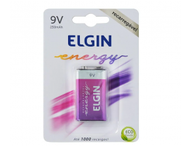 Bateria Recarregável 9V 250mAh Elgin