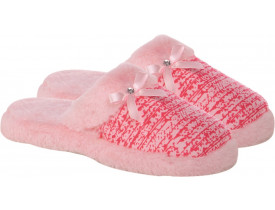 Chinelo Pantufa Adulto Feminino Cinza ou Pink com Top Stuf
