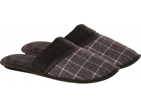 Chinelo Pantufa Adulto Masculino Cinza Xadrez Stuf