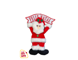 Enfeite Papai Noel Com Placa 38x26cm Florarte 