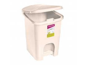 Lixeira Retangular de Pedal 6 litros Bege Primafer