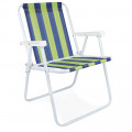 Cadeira de Praia e Sacada Alta Mor Listrado Azul e Verde 53x54,5x72,5cm