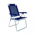 Cadeira Reclinável Boreal Alumínio 4 posições Azul Marinho Mor