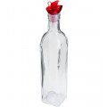 Garrafa para Azeite 270ml de Vidro com Tampa Vermelho Lyor