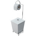 Suporte para Papel Higiênico com Lixeira Branco 20X22X59cm Stolf