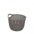 Cesto Trançado Circular Pequeno Cinza Antigo 15X18cm Mor