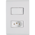 Conjunto 4x2 com 1 Interruptor Simples e 1 Tomada 2P+T Branco Liz Tramontina