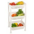 Fruteira com 3 Bandejas 31x40x71cm Branca Ordene