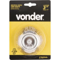 Escova tipo Copo 3'' com Haste 1/4'' Vonder