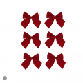 Enfeite de Natal Laço de Veludo com 6 unidades Vermelho 6,5x7cm D&A