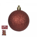 Bola de Natal com Glitter 3cm com 6 unidades Vermelha D&A