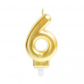 Vela para Aniversário N6 Perolizada Ouro Cromus Festas