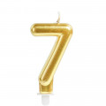 Vela para Aniversário N7 Perolizada Ouro Cromus Festas