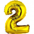 Balão Número 2 Metalizado Ouro 40cm Vmp