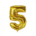 Balão Número 5 Metalizado Ouro 40cm Vmp