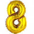 Balão Número 8 Metalizado Ouro 40cm Vmp