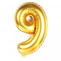 Balão Número 9 Metalizado Ouro 40cm Vmp